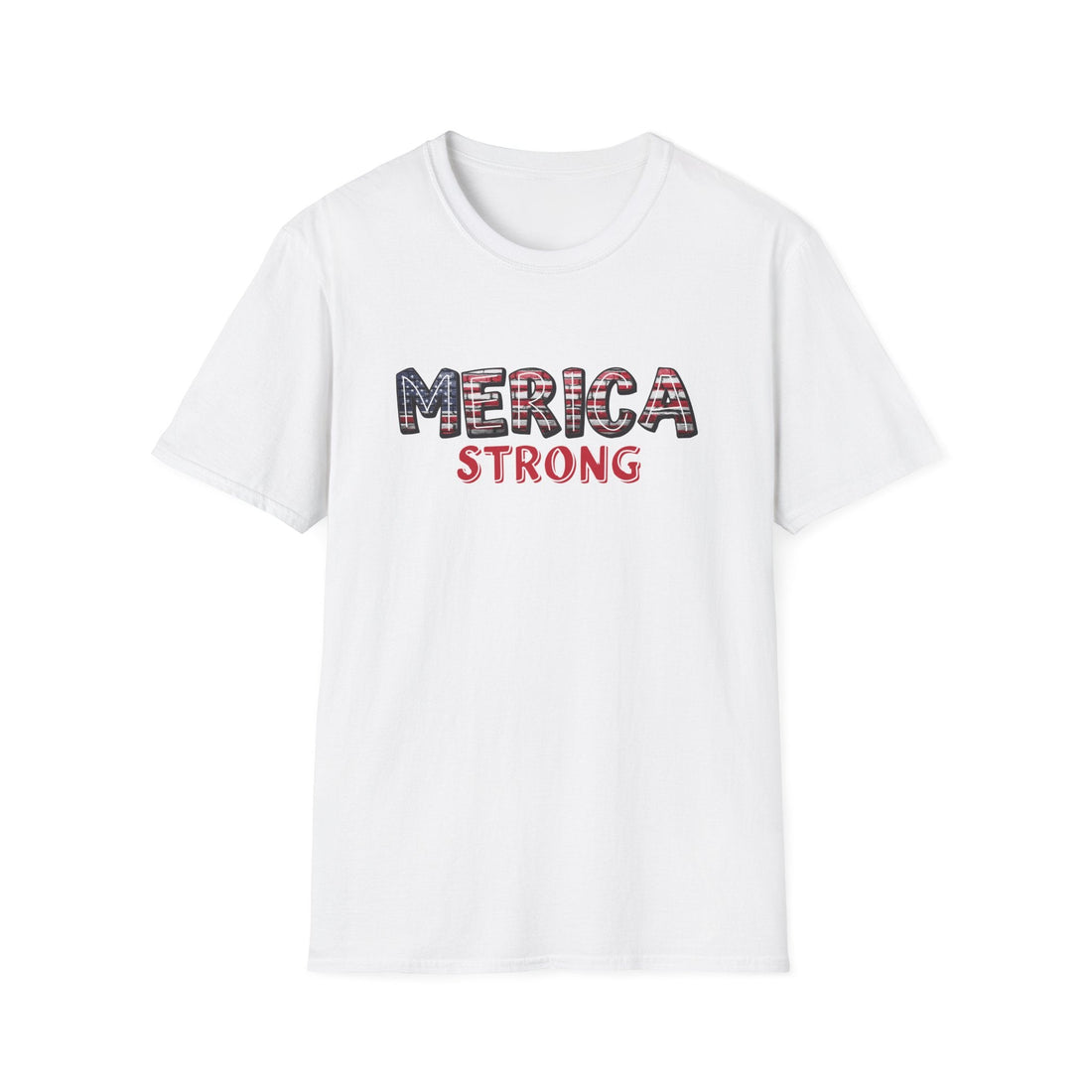 Unisex Softstyle T-Shirt - 'Merica Strong - Patriotic Tee for Independence Day, BBQs, Casual Wear, Gifts for Him & Her, Red White Blue [...] - T-Shirt - Positively Sassy - Unisex Softstyle T-Shirt - 'Merica Strong - Patriotic Tee for Independence Day, BBQs, Casual Wear, Gifts for Him & Her, Red White Blue [...]
