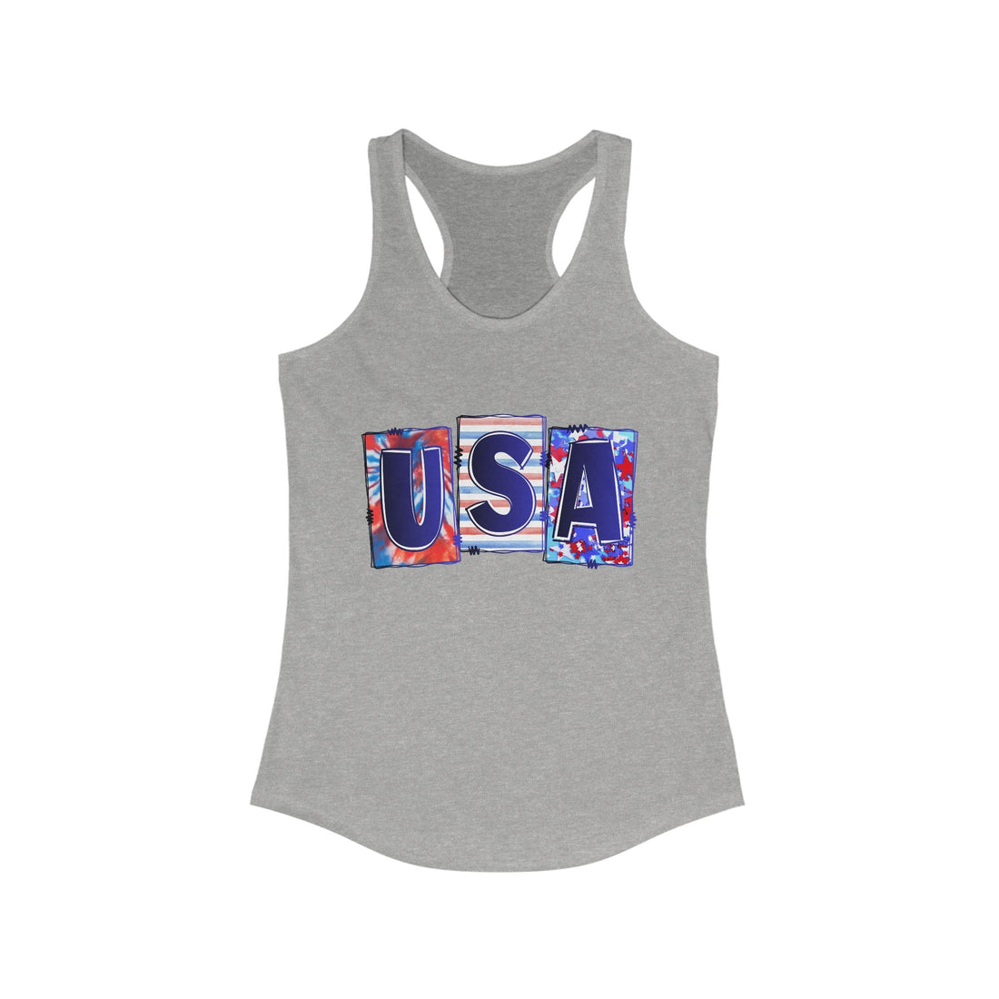 USA Patriotic Racerback Tank Top for Women - Perfect for Summer, 4th of July, Festivals, Sports, Yoga - Tank Top - Positively Sassy - USA Patriotic Racerback Tank Top for Women - Perfect for Summer, 4th of July, Festivals, Sports, Yoga