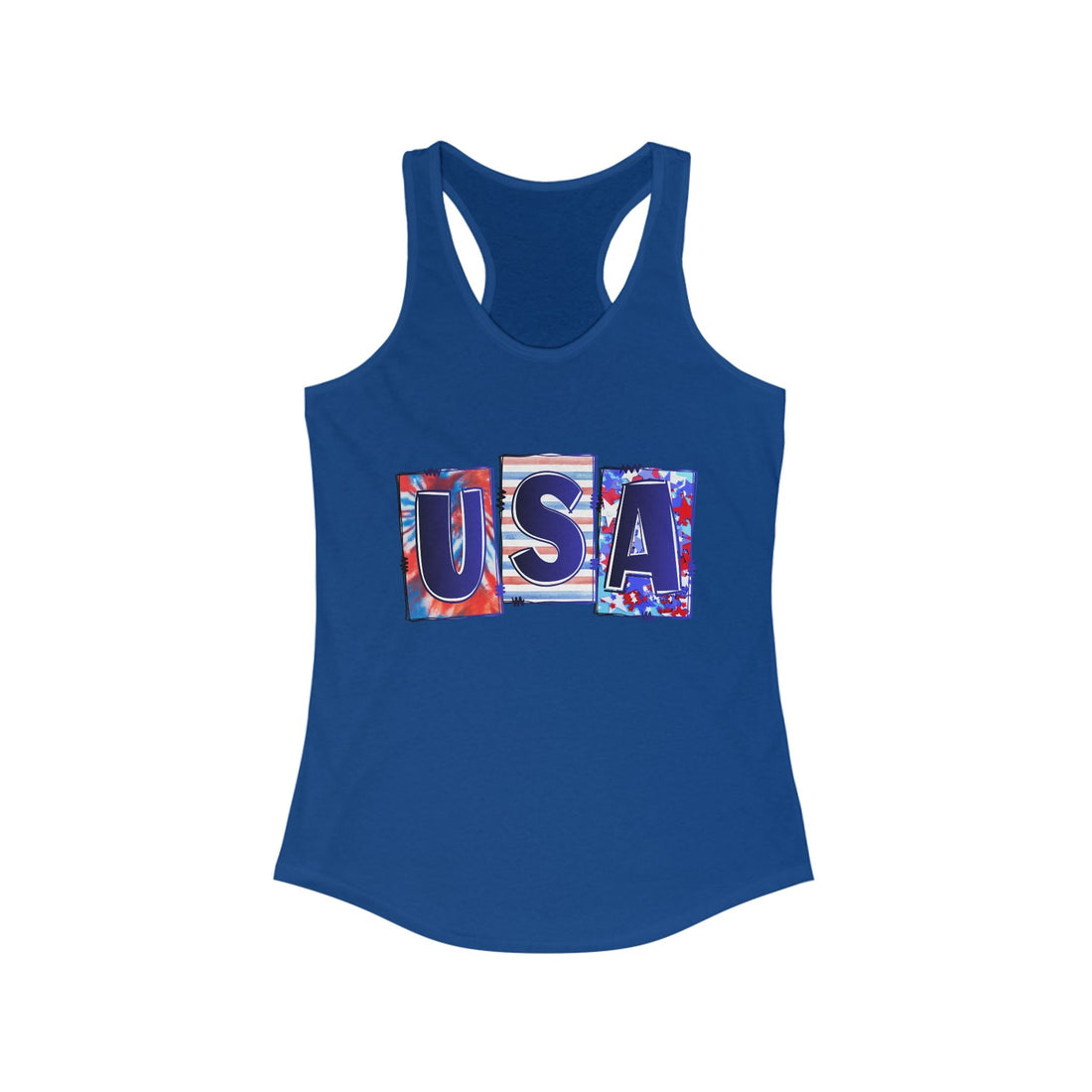 USA Patriotic Racerback Tank Top for Women - Perfect for Summer, 4th of July, Festivals, Sports, Yoga - Tank Top - Positively Sassy - USA Patriotic Racerback Tank Top for Women - Perfect for Summer, 4th of July, Festivals, Sports, Yoga