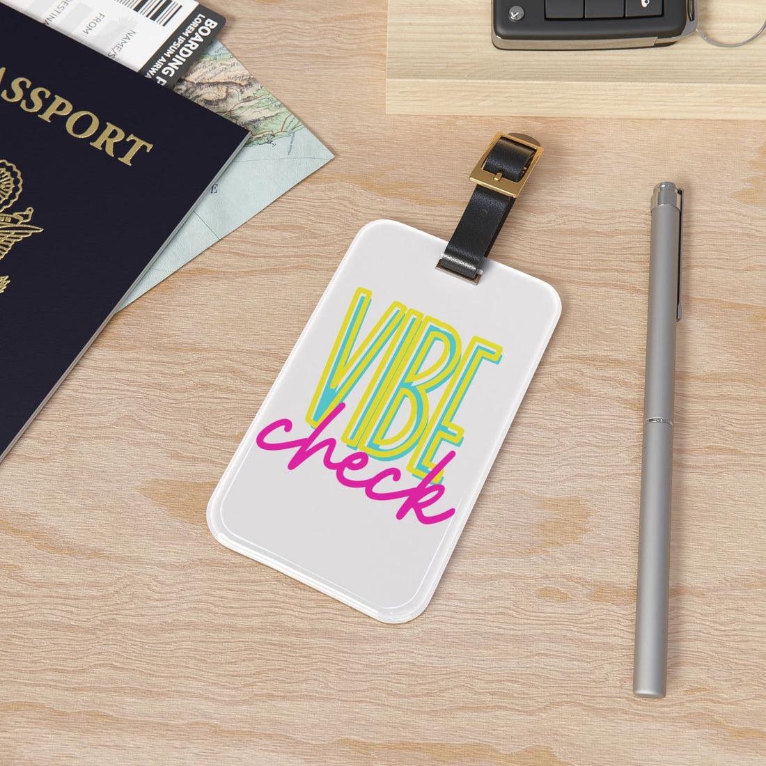 Vibe Check Luggage Tag - Accessories - Positively Sassy - Vibe Check Luggage Tag