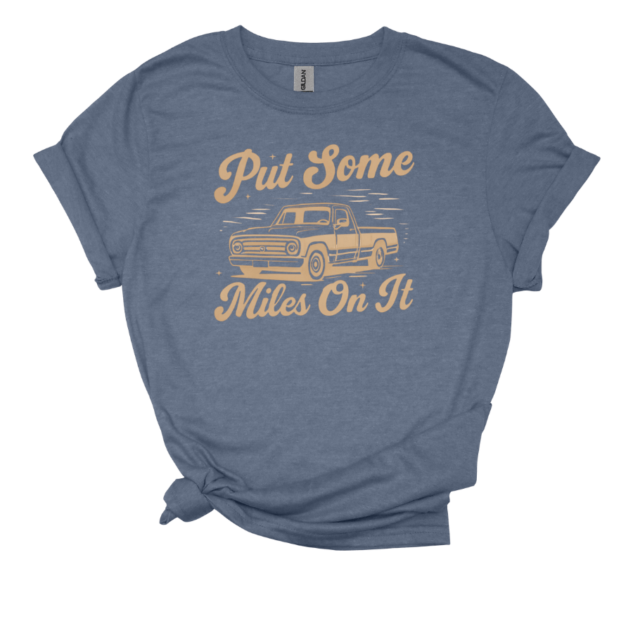 Vintage Car Enthusiast T-Shirt - Put Some Miles On It, Unisex Graphic Tee, Road Trip Apparel, Gift for Auto Lovers, Casual Wear - T-Shirt - Positively Sassy - Vintage Car Enthusiast T-Shirt - Put Some Miles On It, Unisex Graphic Tee, Road Trip Apparel, Gift for Auto Lovers, Casual Wear