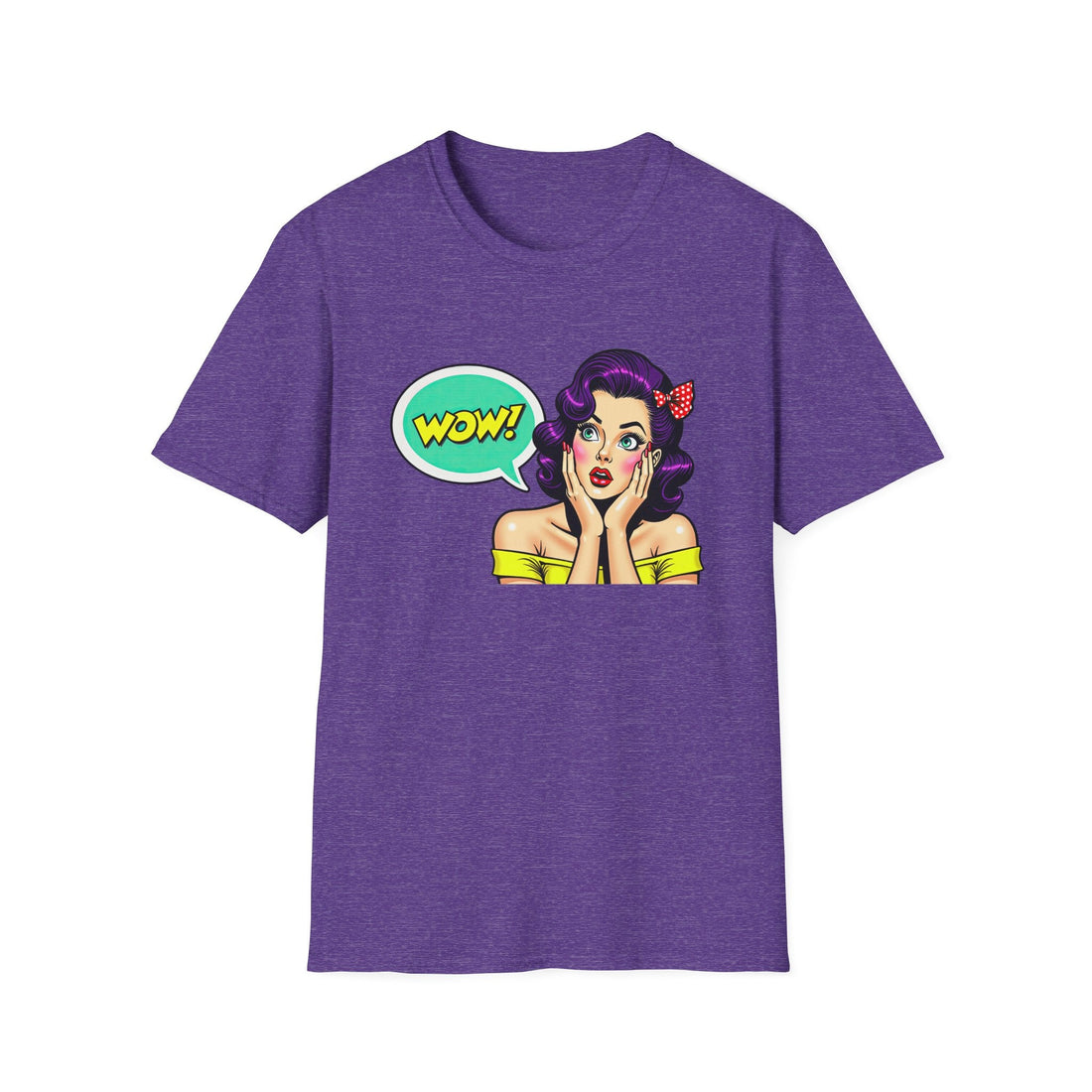 WOW! Vintage Pop Art Unisex Softstyle T-Shirt, Graphic Tee, Gift for Her, Retro Style, Casual Wear, Birthday Gift, Statement Shirt - T-Shirt - Positively Sassy - WOW! Vintage Pop Art Unisex Softstyle T-Shirt, Graphic Tee, Gift for Her, Retro Style, Casual Wear, Birthday Gift, Statement Shirt