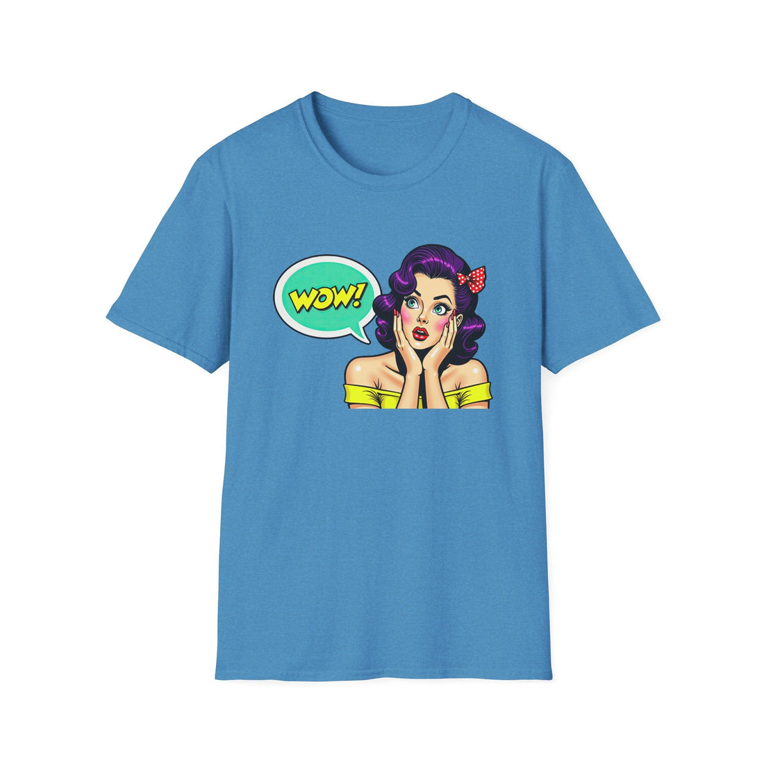 WOW! Vintage Pop Art Unisex Softstyle T-Shirt, Graphic Tee, Gift for Her, Retro Style, Casual Wear, Birthday Gift, Statement Shirt - T-Shirt - Positively Sassy - WOW! Vintage Pop Art Unisex Softstyle T-Shirt, Graphic Tee, Gift for Her, Retro Style, Casual Wear, Birthday Gift, Statement Shirt