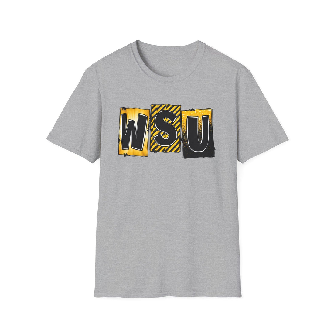 WSU Letters Softstyle T-Shirt - T-Shirt - Positively Sassy - WSU Letters Softstyle T-Shirt