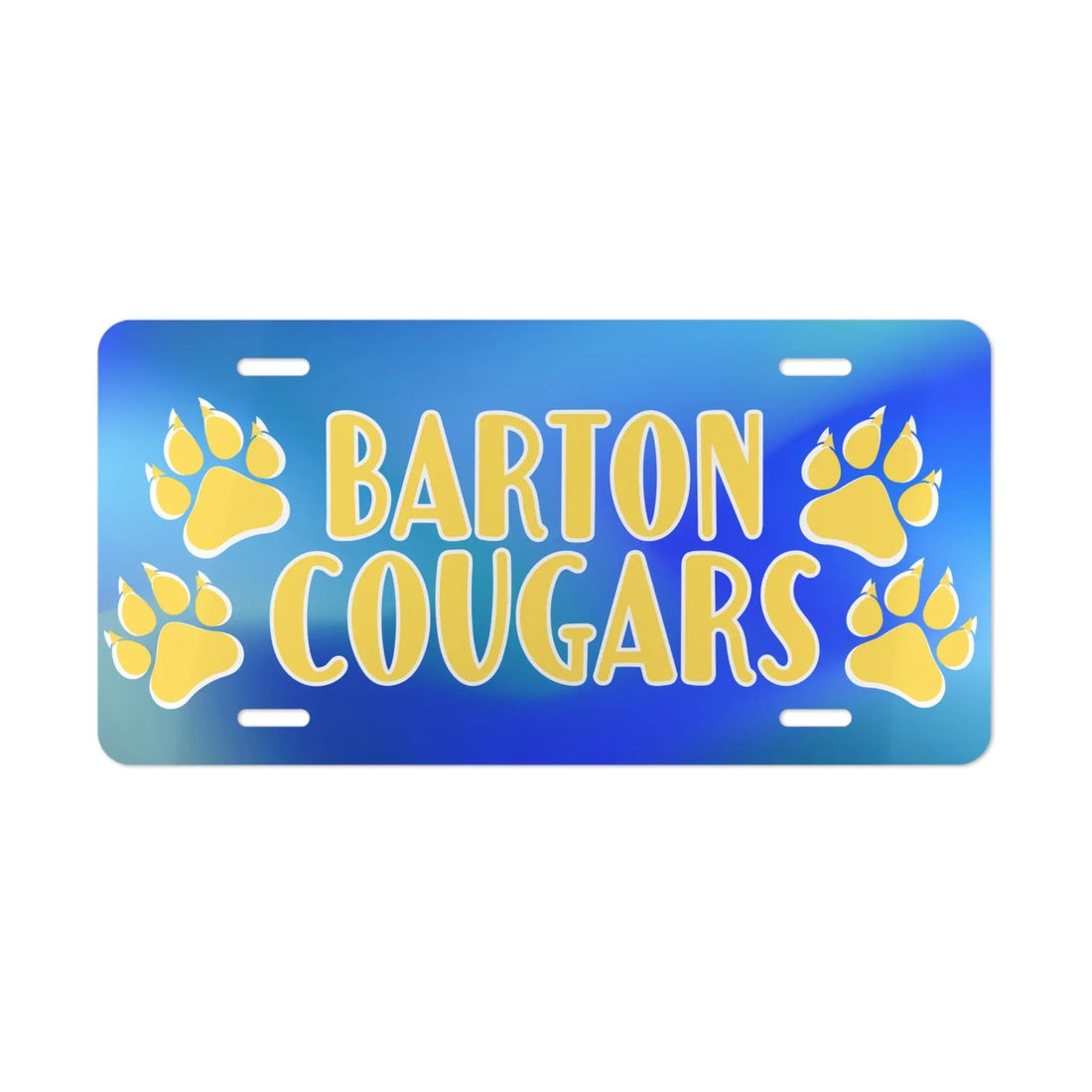 Barton Cougar Paws License Plate - Accessories - Positively Sassy - Barton Cougar Paws License Plate