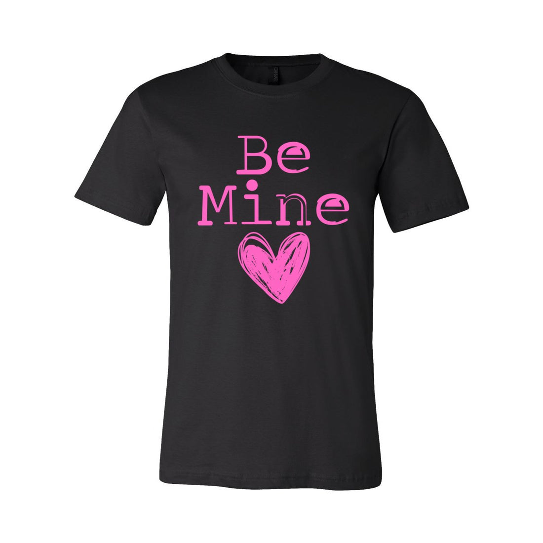 Be Mine Pink Heart Short Sleeve Jersey Tee - T-Shirts - Positively Sassy - Be Mine Pink Heart Short Sleeve Jersey Tee