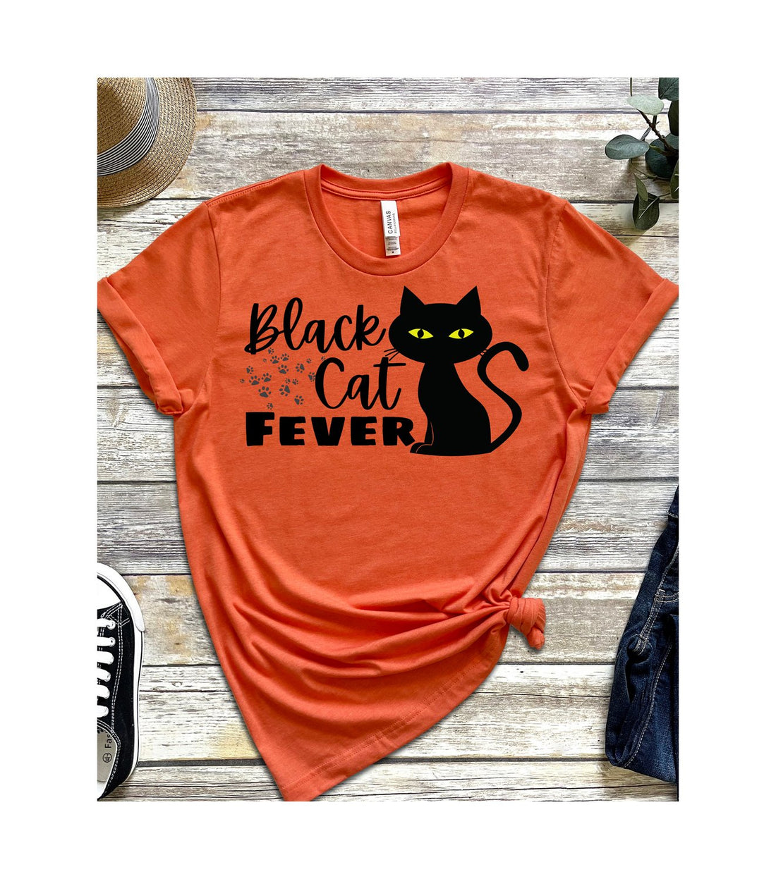 Black Cat Fever Short Sleeve Jersey Tee - T-Shirts - Positively Sassy - Black Cat Fever Short Sleeve Jersey Tee