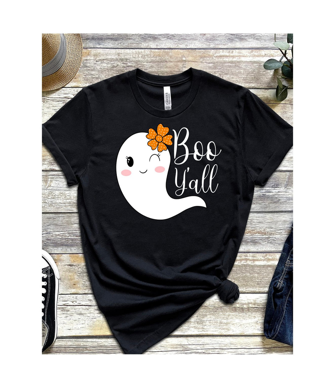 Boo Y'all Short Sleeve Jersey Tee - T-Shirts - Positively Sassy - Boo Y'all Short Sleeve Jersey Tee