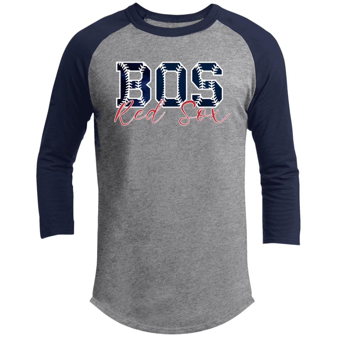 BOS Sox Raglan Sleeve Shirt - T-Shirts - Positively Sassy - BOS Sox Raglan Sleeve Shirt