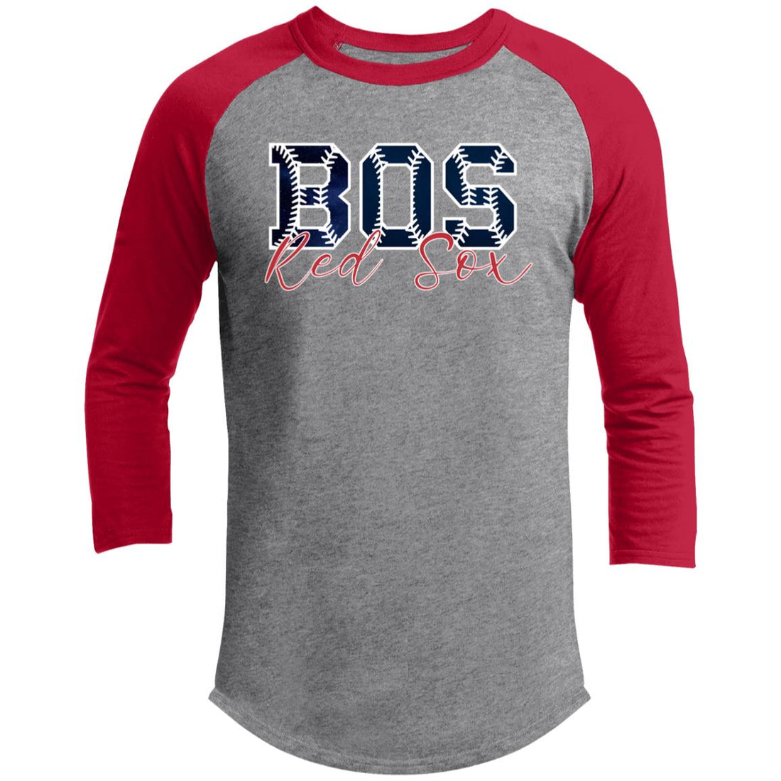 BOS Sox Raglan Sleeve Shirt - T-Shirts - Positively Sassy - BOS Sox Raglan Sleeve Shirt