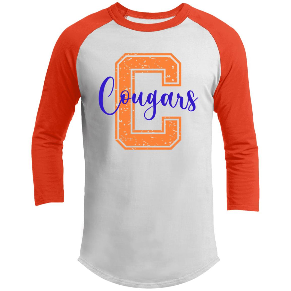 C-Cougars T200 3/4 Raglan Sleeve Shirt - T-Shirts - Positively Sassy - C-Cougars T200 3/4 Raglan Sleeve Shirt