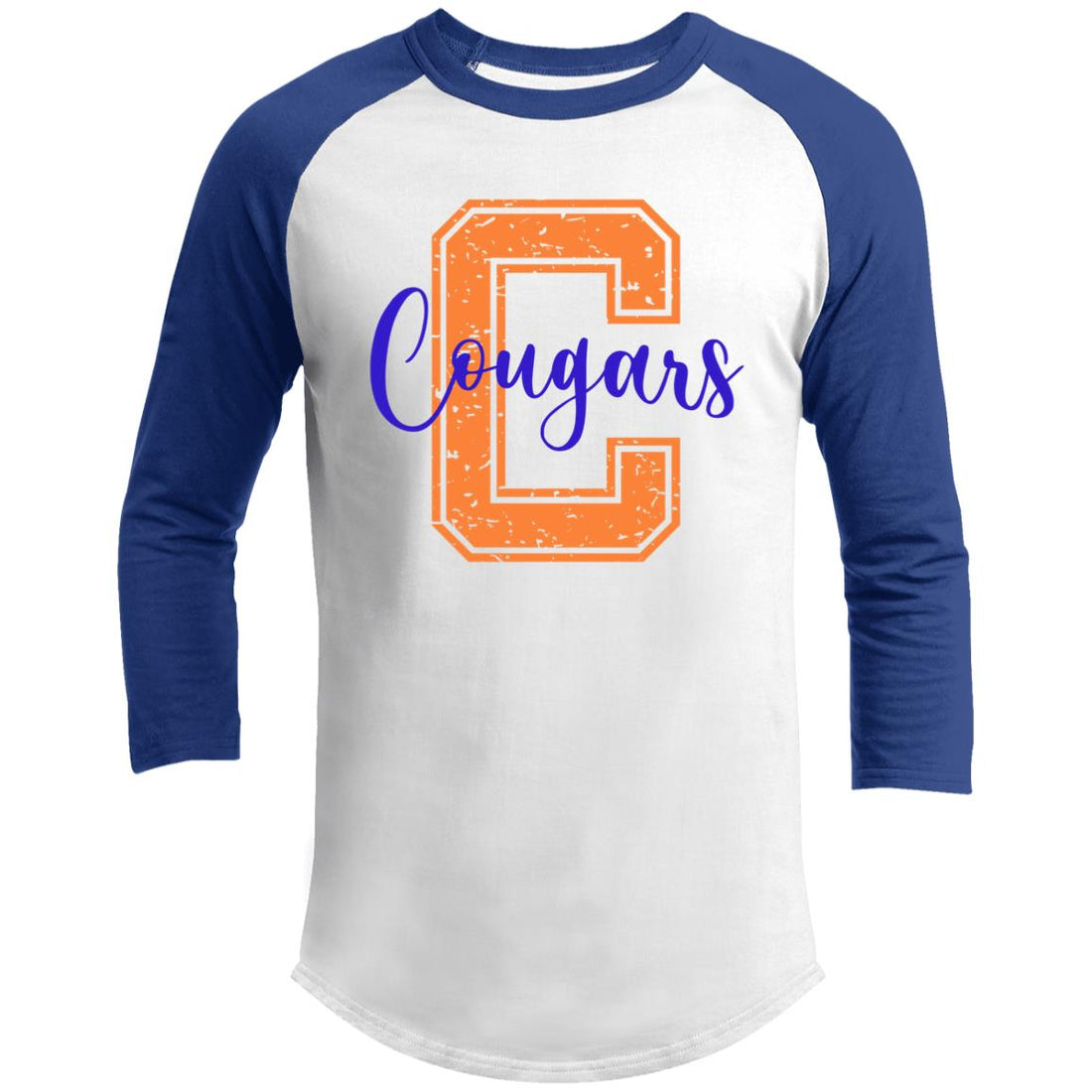 C-Cougars T200 3/4 Raglan Sleeve Shirt - T-Shirts - Positively Sassy - C-Cougars T200 3/4 Raglan Sleeve Shirt