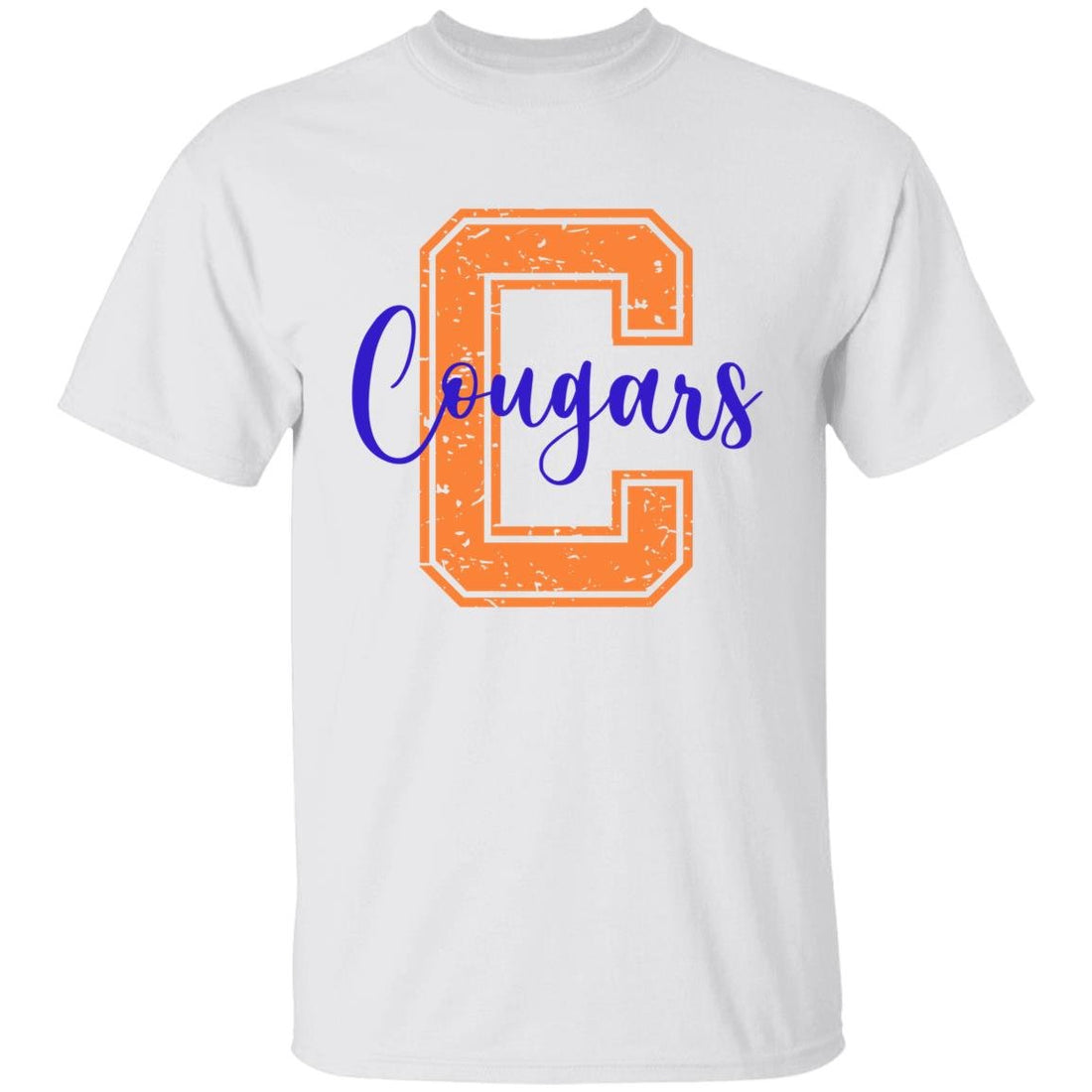 C- Cougars Youth 5.3 oz 100% Cotton T-Shirt - T-Shirts - Positively Sassy - C- Cougars Youth 5.3 oz 100% Cotton T-Shirt