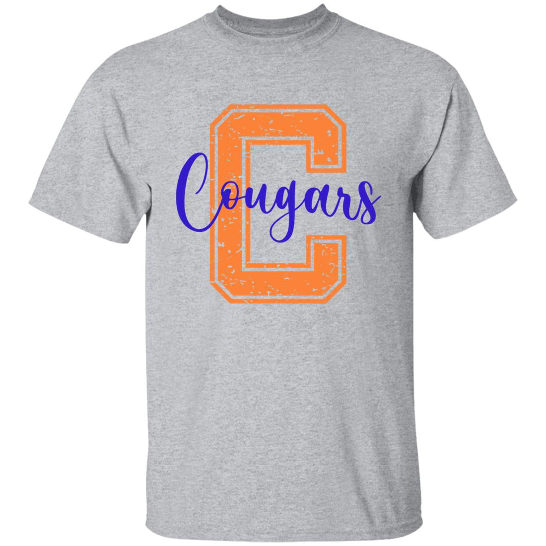 C- Cougars Youth 5.3 oz 100% Cotton T-Shirt - T-Shirts - Positively Sassy - C- Cougars Youth 5.3 oz 100% Cotton T-Shirt