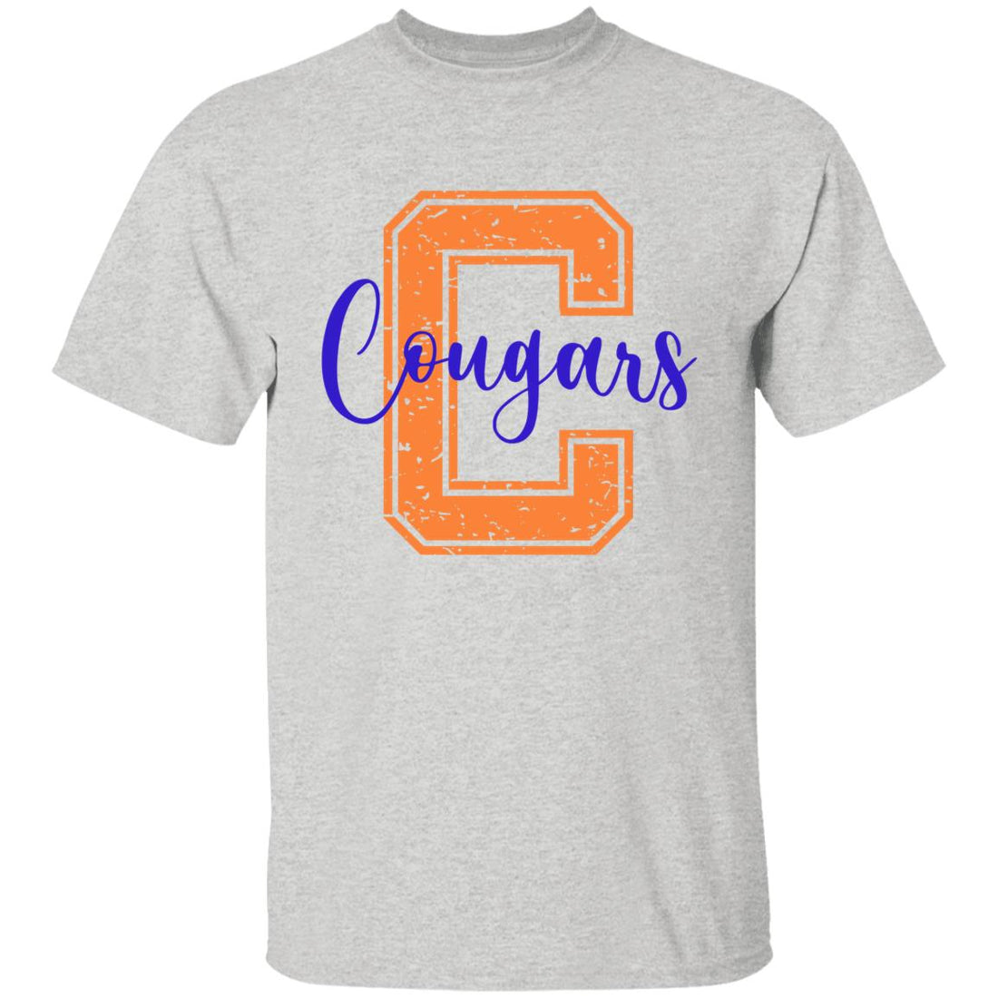 C- Cougars Youth 5.3 oz 100% Cotton T-Shirt - T-Shirts - Positively Sassy - C- Cougars Youth 5.3 oz 100% Cotton T-Shirt