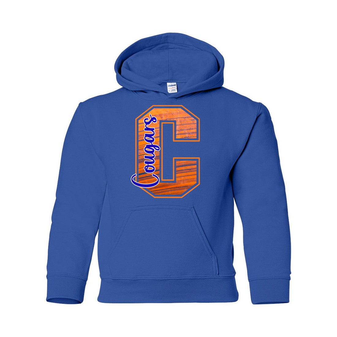 C Cougars Youth Hooded Sweatshirt - Sweaters/Hoodies - Positively Sassy - C Cougars Youth Hooded Sweatshirt