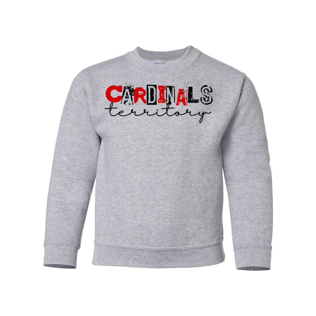 Cardinal Grunge Youth Crewneck Sweatshirt - Kids/Babies - Positively Sassy - Cardinal Grunge Youth Crewneck Sweatshirt