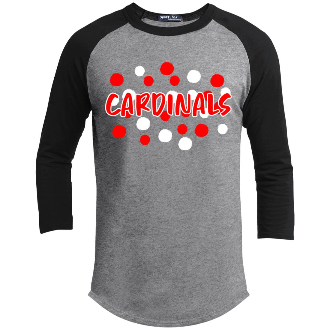 Cardinal Spots Youth 3/4 Raglan Sleeve Shirt - T-Shirts - Positively Sassy - Cardinal Spots Youth 3/4 Raglan Sleeve Shirt