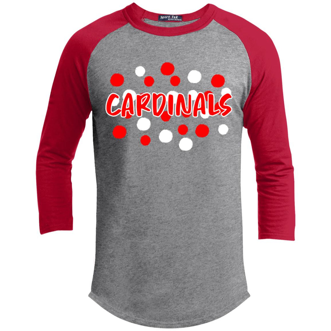 Cardinal Spots Youth 3/4 Raglan Sleeve Shirt - T-Shirts - Positively Sassy - Cardinal Spots Youth 3/4 Raglan Sleeve Shirt