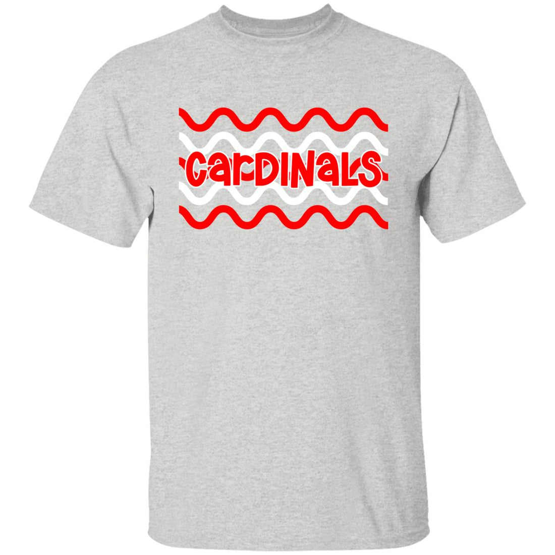 Cardinal Waves Youth 5.3 oz 100% Cotton T-Shirt - T-Shirts - Positively Sassy - Cardinal Waves Youth 5.3 oz 100% Cotton T-Shirt