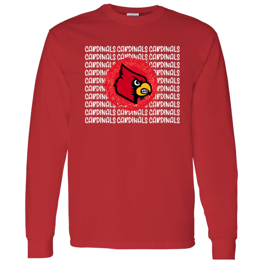 Cardinals Repeat LS T-Shirt 5.3 oz. - T-Shirts - Positively Sassy - Cardinals Repeat LS T-Shirt 5.3 oz.