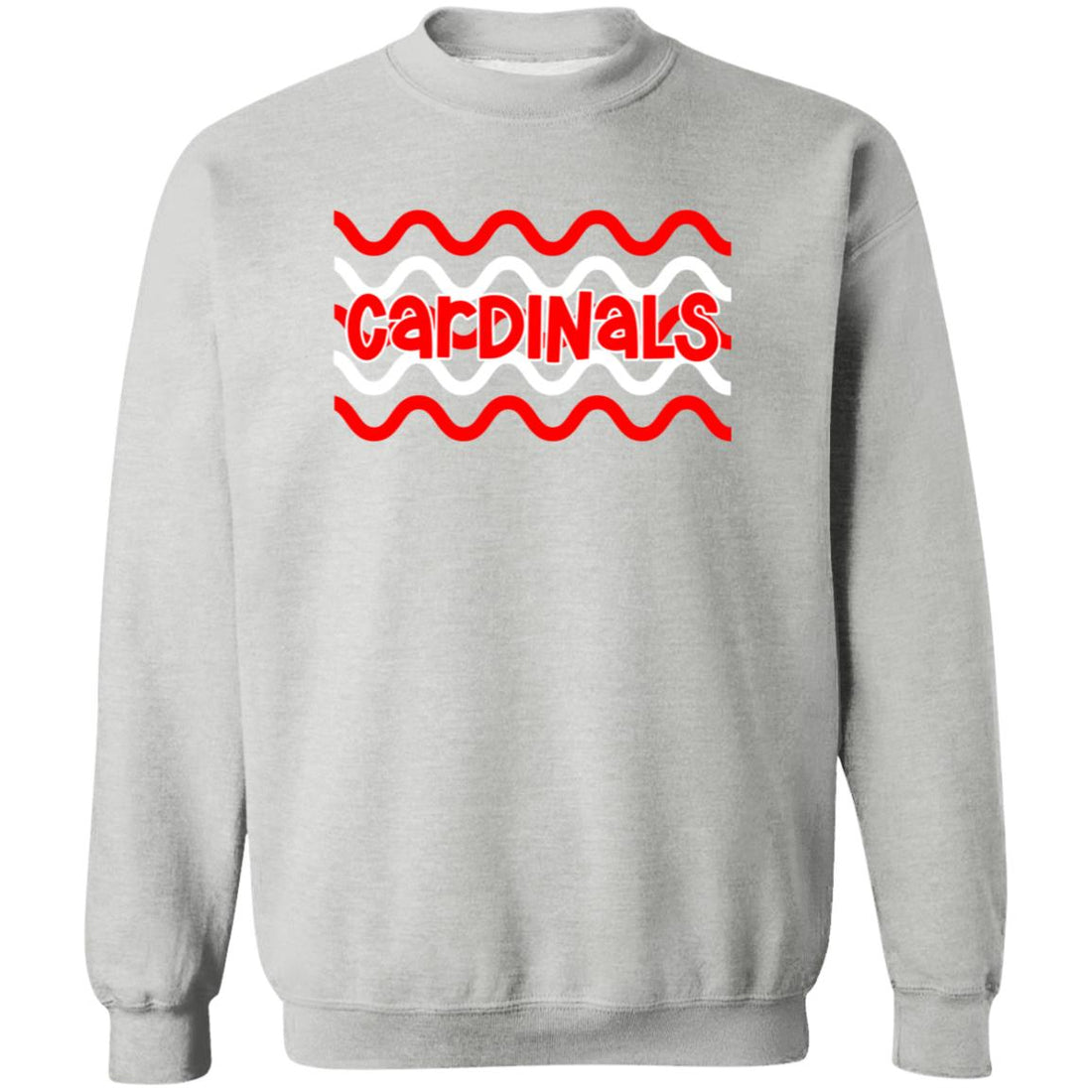 Cardinals Wave Crewneck Pullover Sweatshirt - Sweatshirts - Positively Sassy - Cardinals Wave Crewneck Pullover Sweatshirt