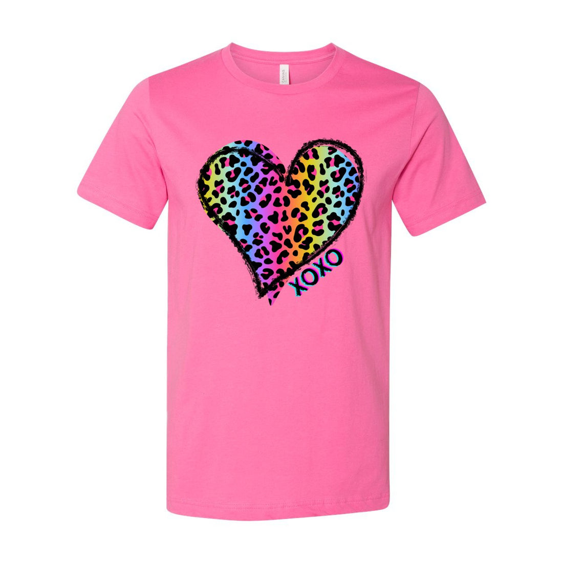 Cheetah XOXO Valentines Shirt Jersey Tee - T-Shirts - Positively Sassy - Cheetah XOXO Valentines Shirt Jersey Tee
