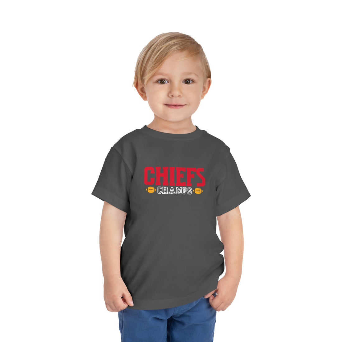 Chiefs Champs Toddler Short Sleeve Tee - Kids clothes - Positively Sassy - Chiefs Champs Toddler Short Sleeve Tee
