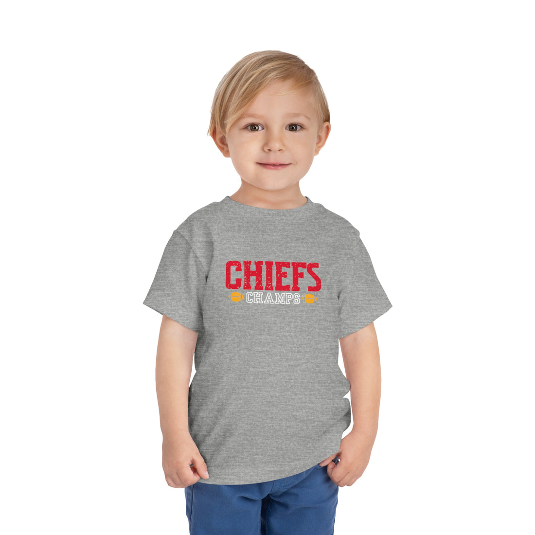 Chiefs Champs Toddler Short Sleeve Tee - Kids clothes - Positively Sassy - Chiefs Champs Toddler Short Sleeve Tee