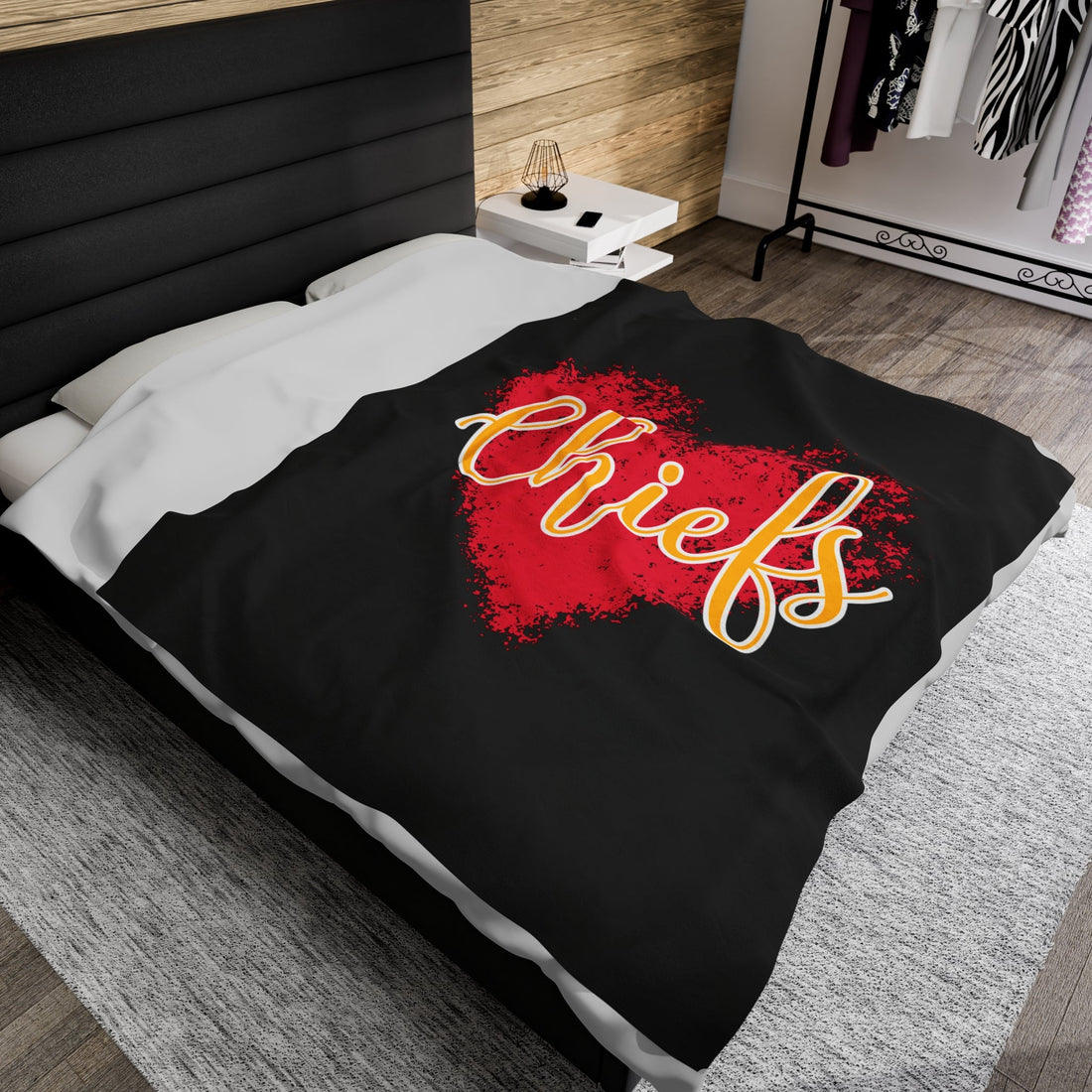 Chiefs Love Velveteen Plush Blanket - All Over Prints - Positively Sassy - Chiefs Love Velveteen Plush Blanket