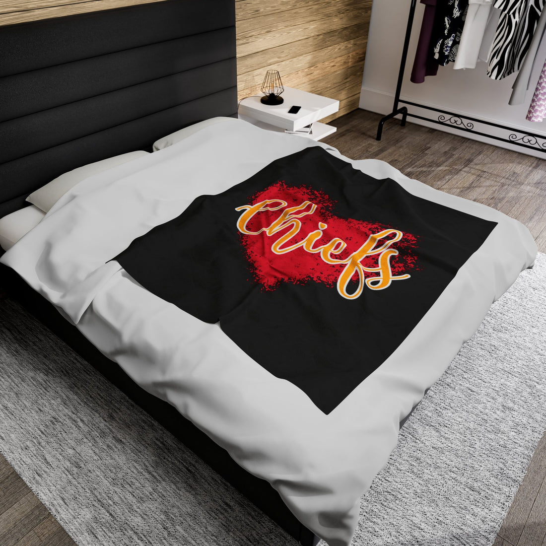 Chiefs Love Velveteen Plush Blanket - All Over Prints - Positively Sassy - Chiefs Love Velveteen Plush Blanket