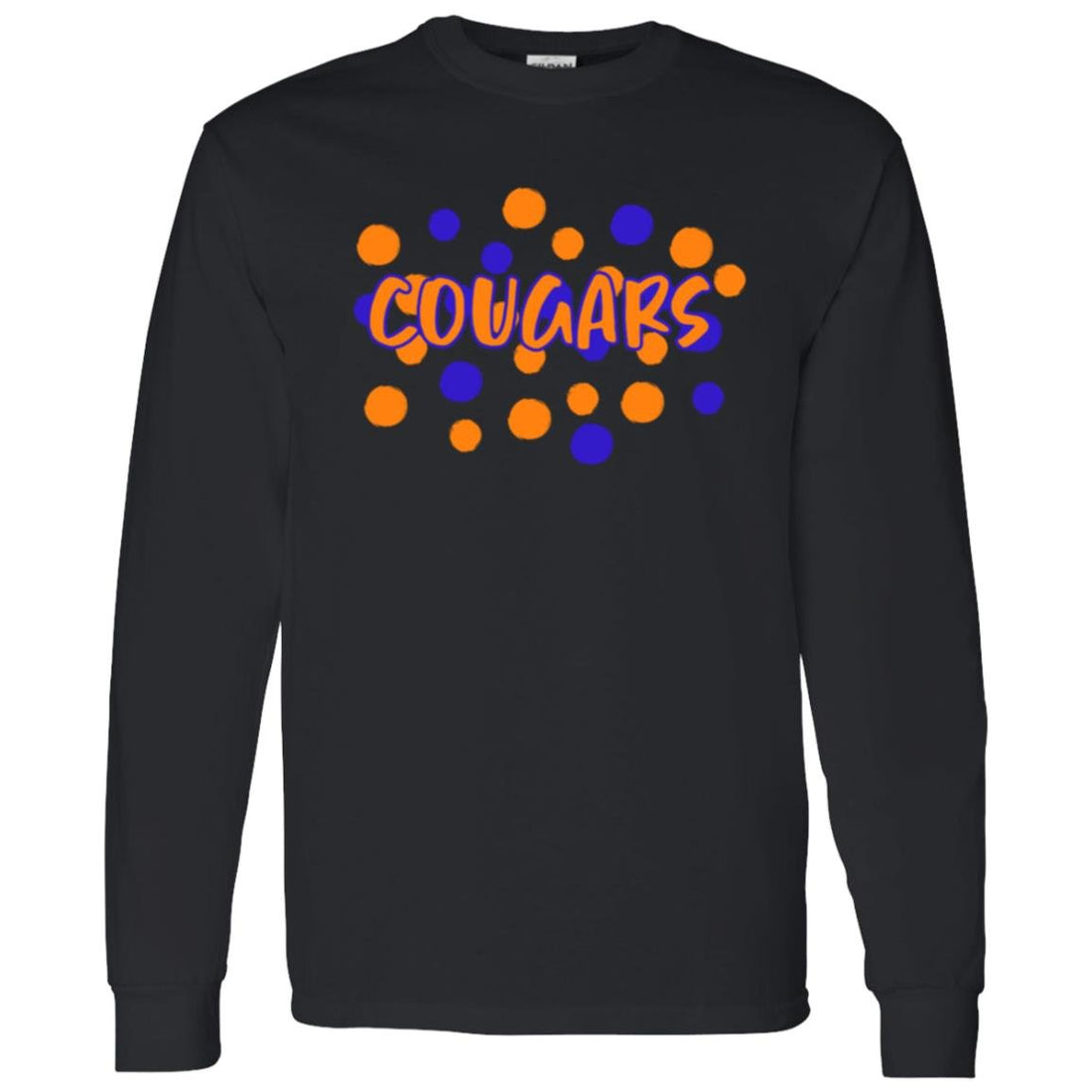 Cougar Dots LS T-Shirt 5.3 oz. - T-Shirts - Positively Sassy - Cougar Dots LS T-Shirt 5.3 oz.