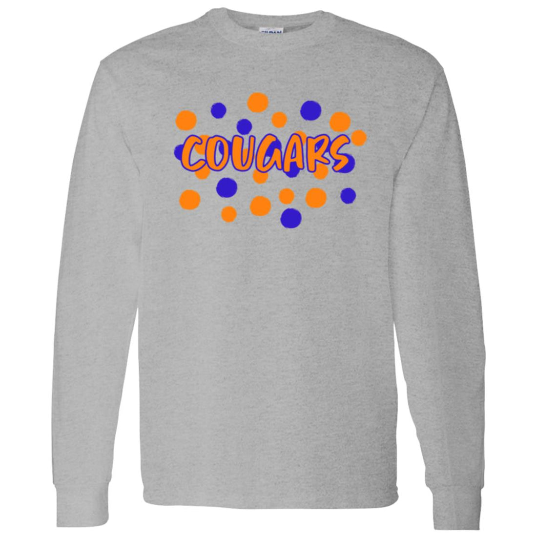 Cougar Dots LS T-Shirt 5.3 oz. - T-Shirts - Positively Sassy - Cougar Dots LS T-Shirt 5.3 oz.