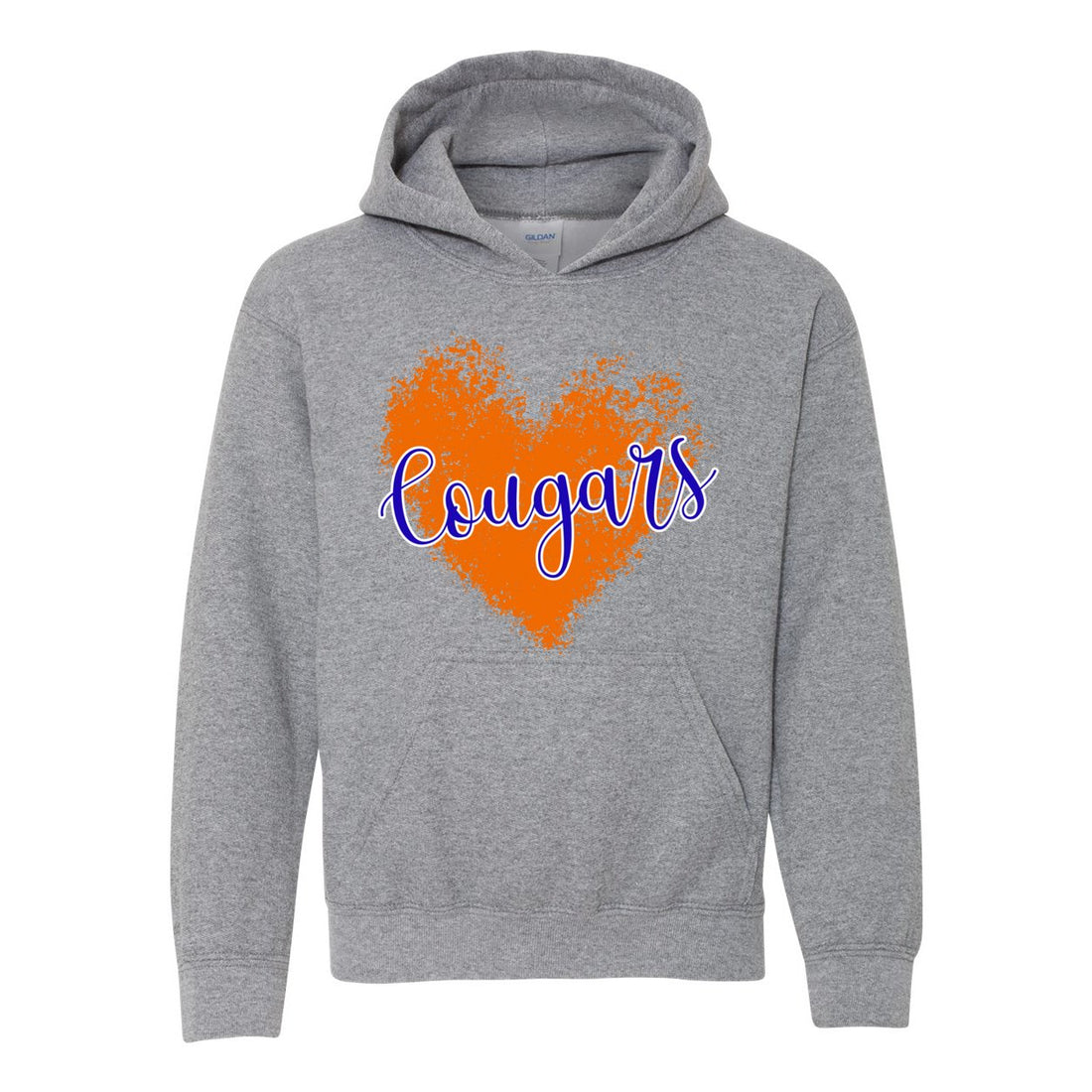 Cougar Love Youth Hooded Sweatshirt - Sweaters/Hoodies - Positively Sassy - Cougar Love Youth Hooded Sweatshirt