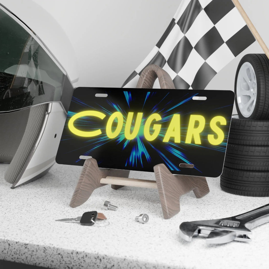 Cougars Beam License Plate - Accessories - Positively Sassy - Cougars Beam License Plate