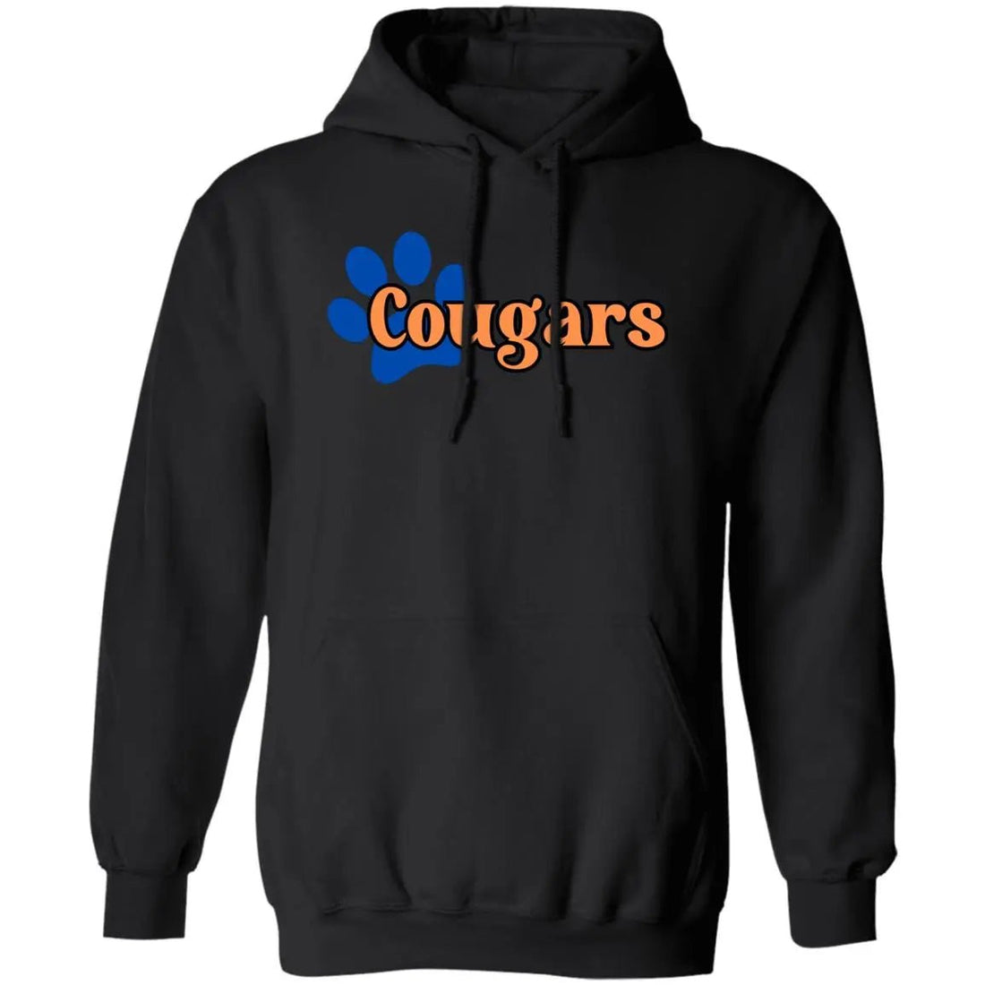 Cougars Blue Paw Pullover Hoodie - Sweatshirts - Positively Sassy - Cougars Blue Paw Pullover Hoodie
