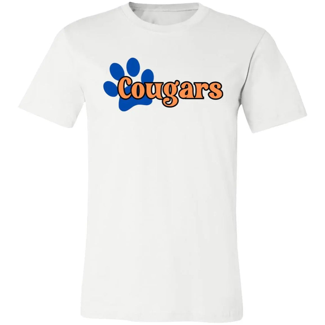 Cougars Blue Paw Short-Sleeve T-Shirt - T-Shirts - Positively Sassy - Cougars Blue Paw Short-Sleeve T-Shirt