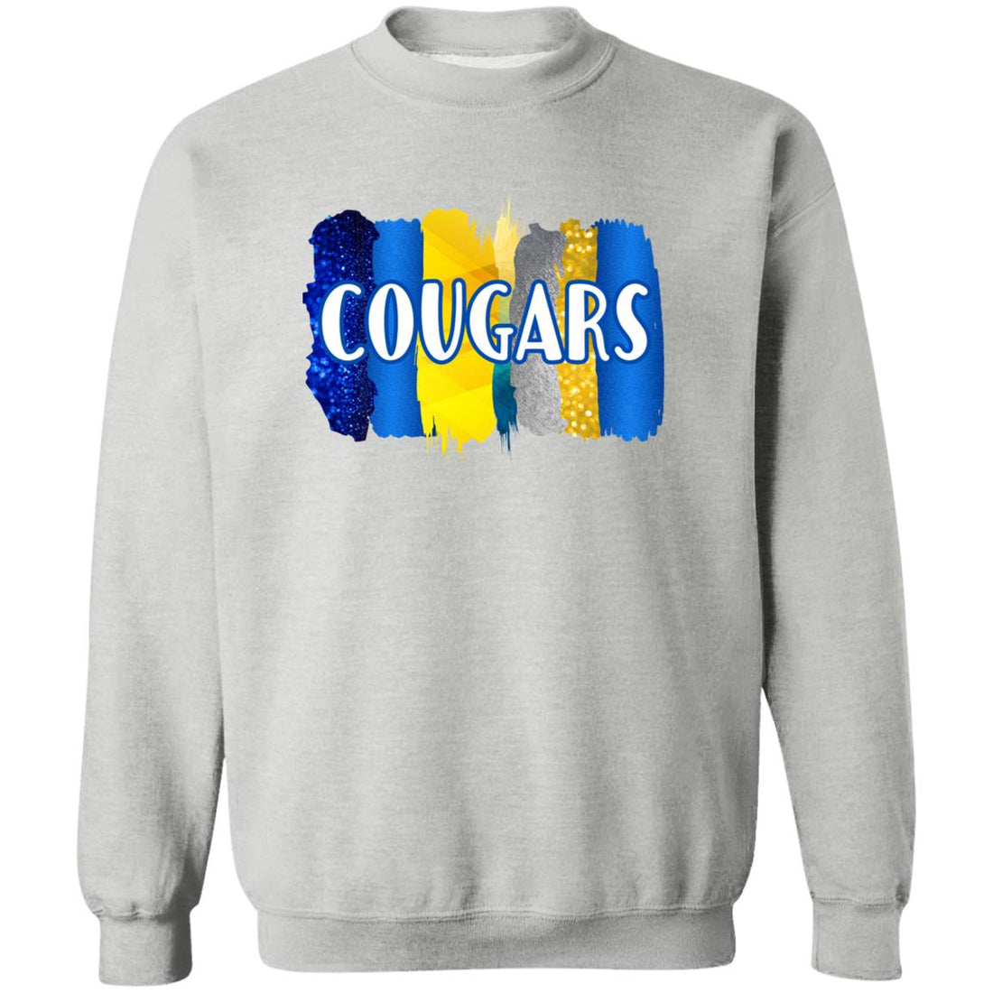 Cougars Paint Swipes Crewneck Pullover Sweatshirt - Sweatshirts - Positively Sassy - Cougars Paint Swipes Crewneck Pullover Sweatshirt