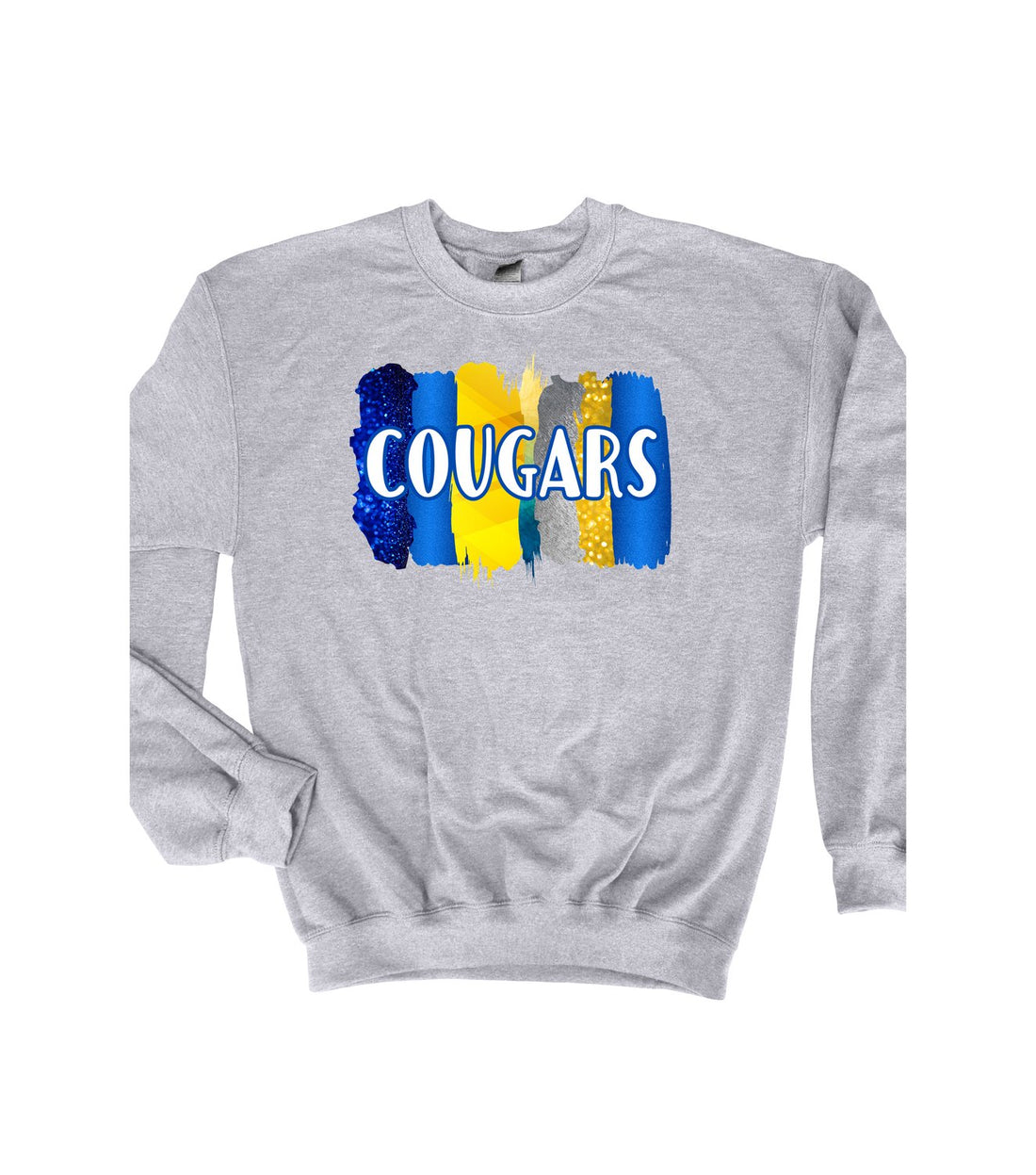 Cougars Paint Swipes Crewneck Pullover Sweatshirt - Sweatshirts - Positively Sassy - Cougars Paint Swipes Crewneck Pullover Sweatshirt