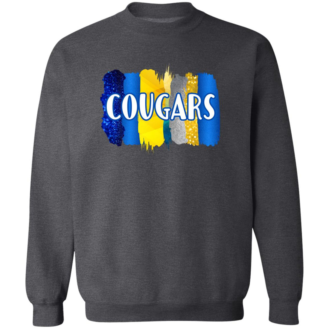 Cougars Paint Swipes Crewneck Pullover Sweatshirt - Sweatshirts - Positively Sassy - Cougars Paint Swipes Crewneck Pullover Sweatshirt