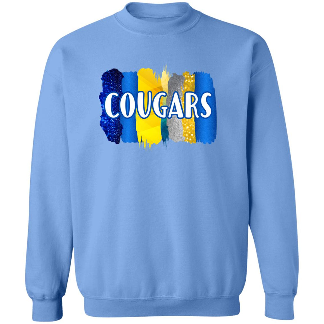 Cougars Paint Swipes Crewneck Pullover Sweatshirt - Sweatshirts - Positively Sassy - Cougars Paint Swipes Crewneck Pullover Sweatshirt