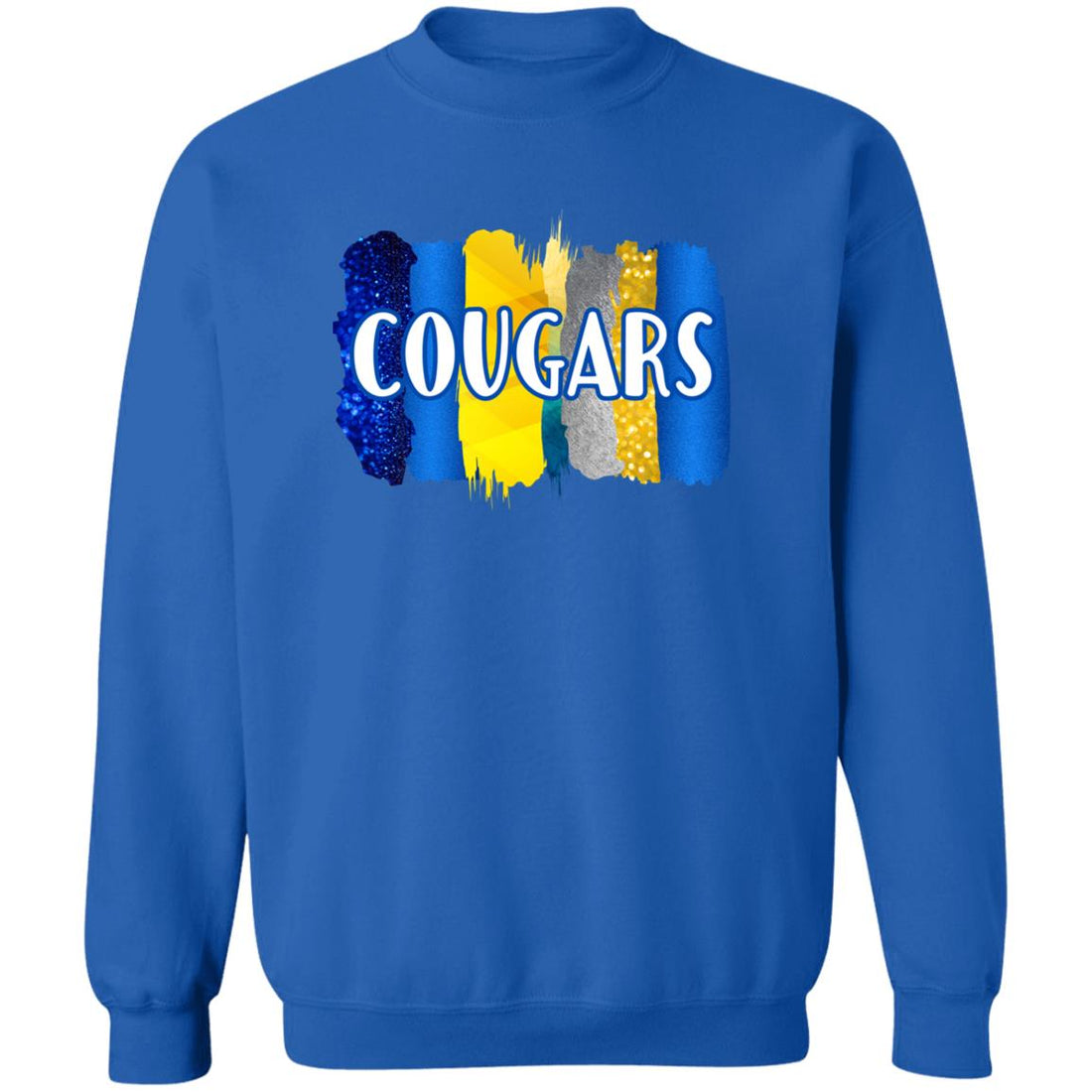 Cougars Paint Swipes Crewneck Pullover Sweatshirt - Sweatshirts - Positively Sassy - Cougars Paint Swipes Crewneck Pullover Sweatshirt