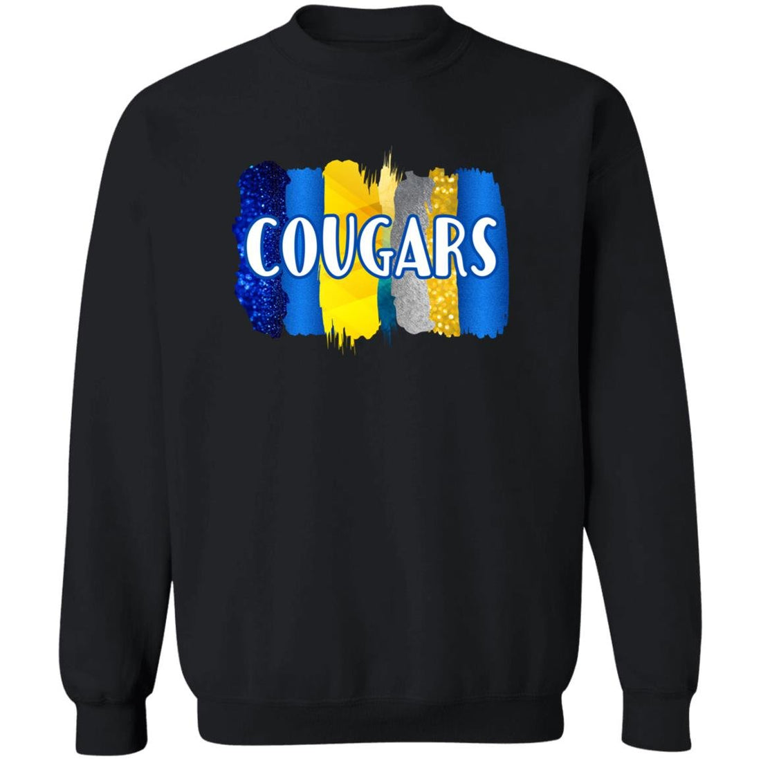 Cougars Paint Swipes Crewneck Pullover Sweatshirt - Sweatshirts - Positively Sassy - Cougars Paint Swipes Crewneck Pullover Sweatshirt