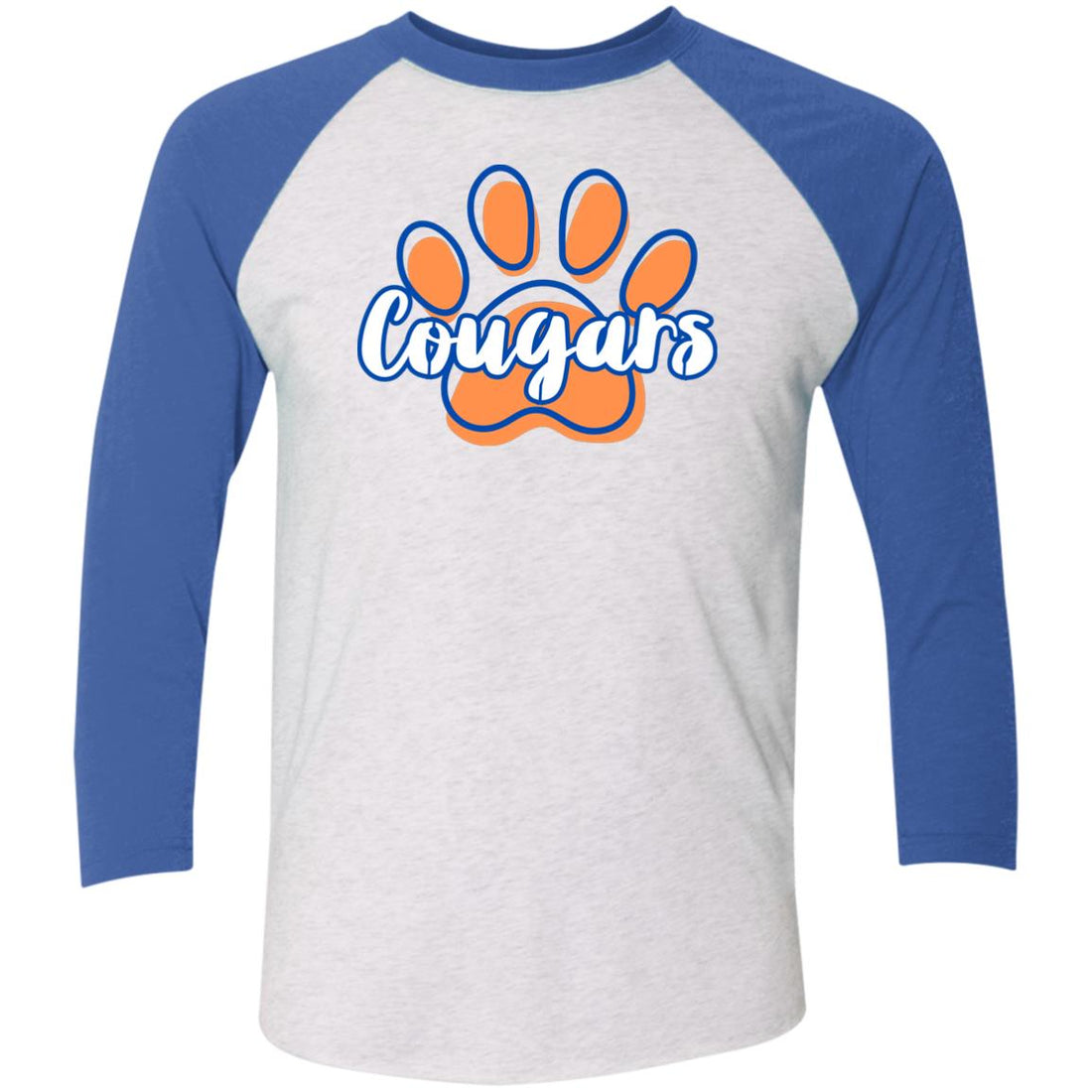 Cougars Paw NL6051 3/4 Sleeve Raglan T-Shirt - T-Shirts - Positively Sassy - Cougars Paw NL6051 3/4 Sleeve Raglan T-Shirt