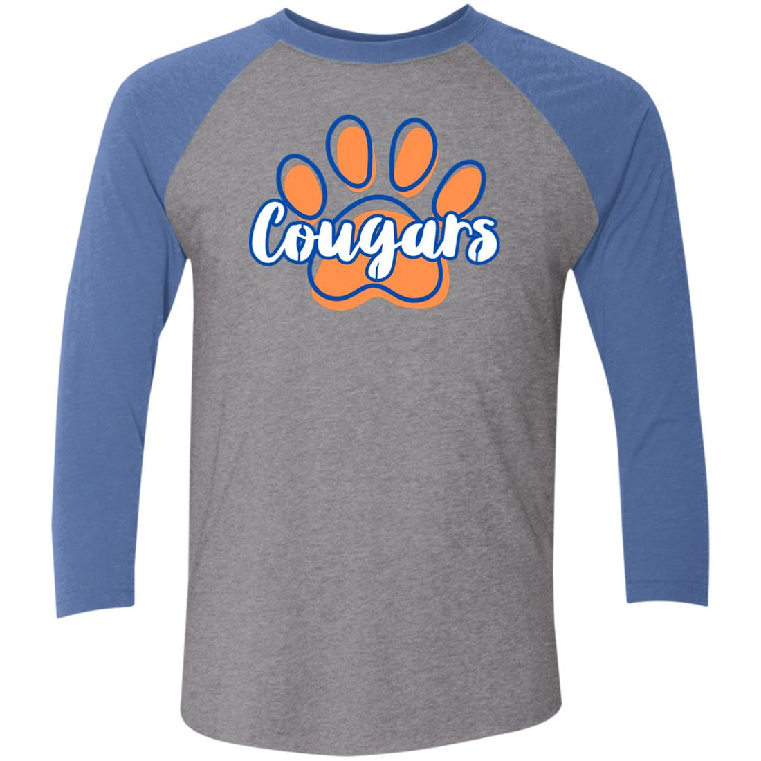 Cougars Paw NL6051 3/4 Sleeve Raglan T-Shirt - T-Shirts - Positively Sassy - Cougars Paw NL6051 3/4 Sleeve Raglan T-Shirt