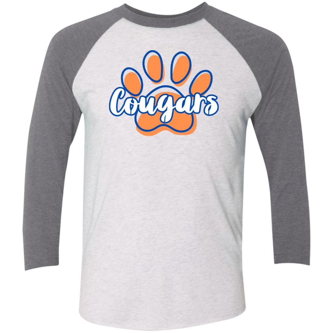 Cougars Paw NL6051 3/4 Sleeve Raglan T-Shirt - T-Shirts - Positively Sassy - Cougars Paw NL6051 3/4 Sleeve Raglan T-Shirt