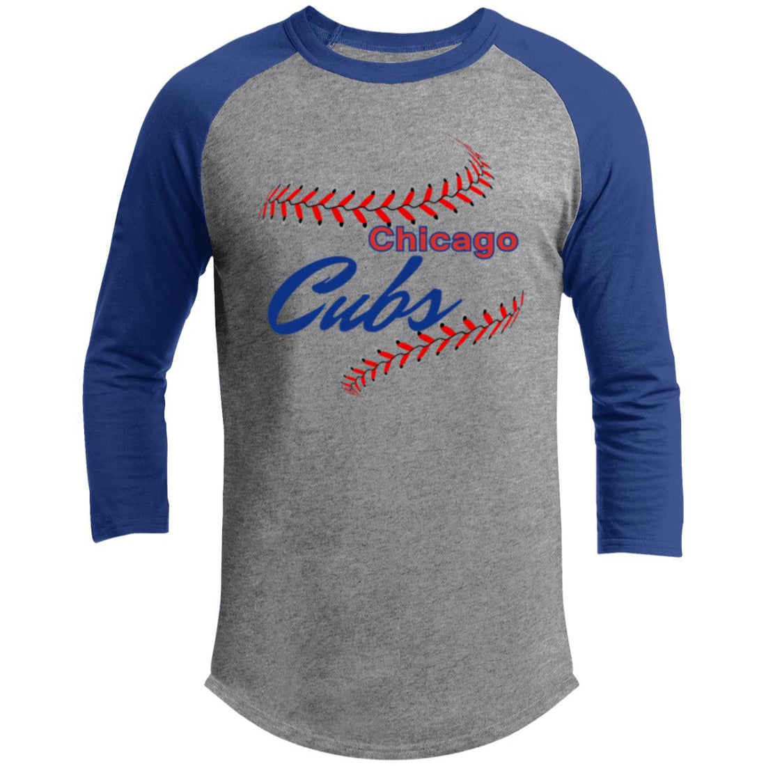 Cubs Stitches Raglan Sleeve Shirt - T-Shirts - Positively Sassy - Cubs Stitches Raglan Sleeve Shirt