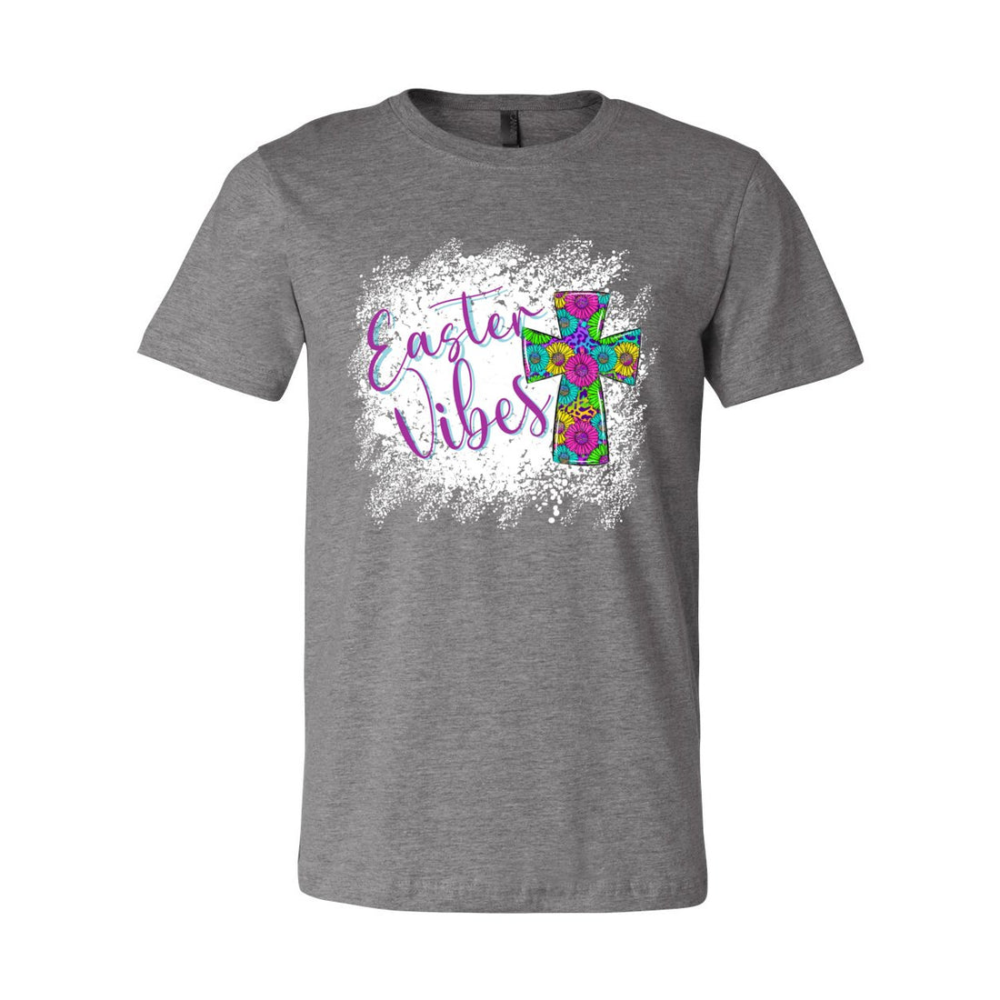 Easter Vibes Cross Tee - T-Shirts - Positively Sassy - Easter Vibes Cross Tee