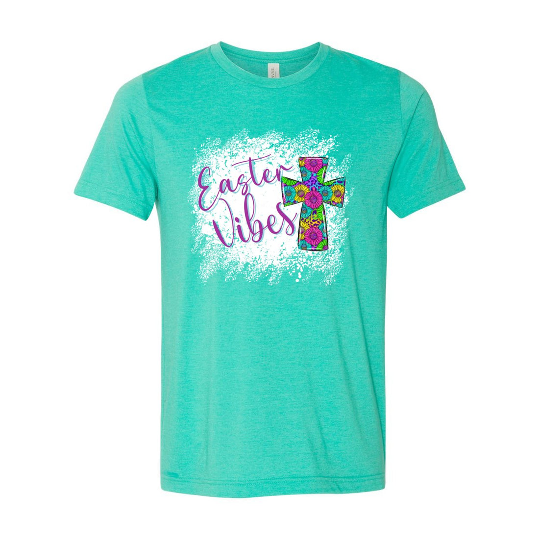 Easter Vibes Cross Tee - T-Shirts - Positively Sassy - Easter Vibes Cross Tee