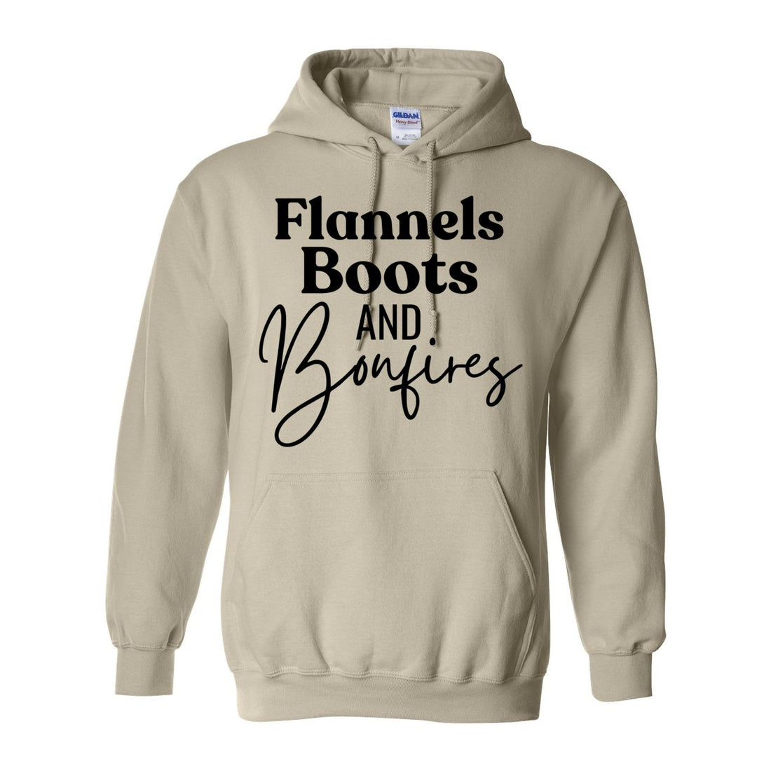 Flannels Boots & Bonfires Hooded Sweatshirt - Sweaters/Hoodies - Positively Sassy - Flannels Boots & Bonfires Hooded Sweatshirt